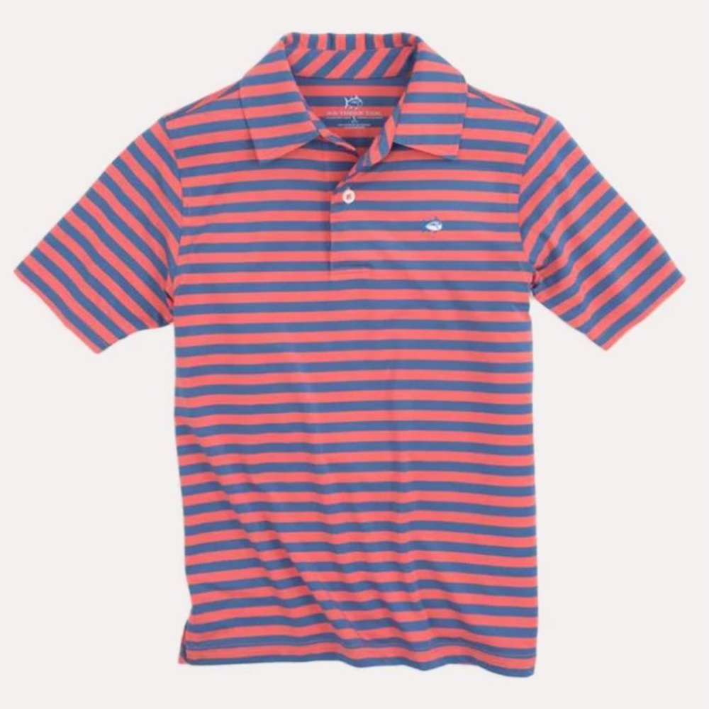 Boys Southern Tide Sonar Stripe Performance Polo